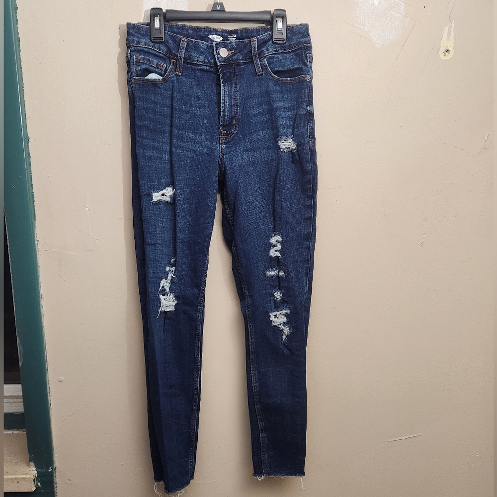 Distressed High Rise Super Skinny Jeans